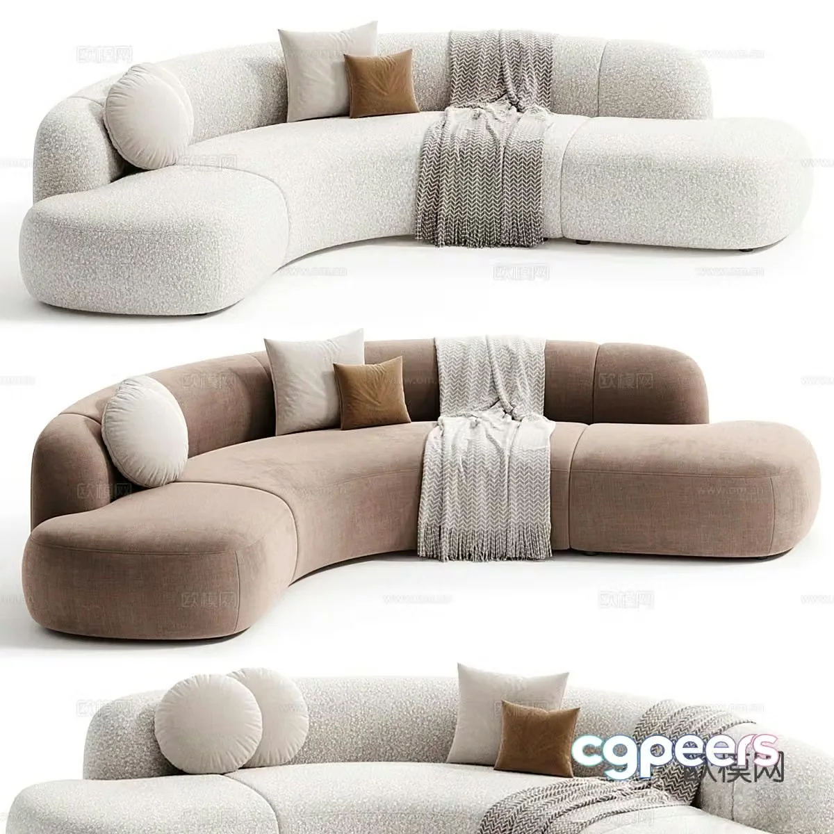 Modern curved sofa special shaped sofa 3d model