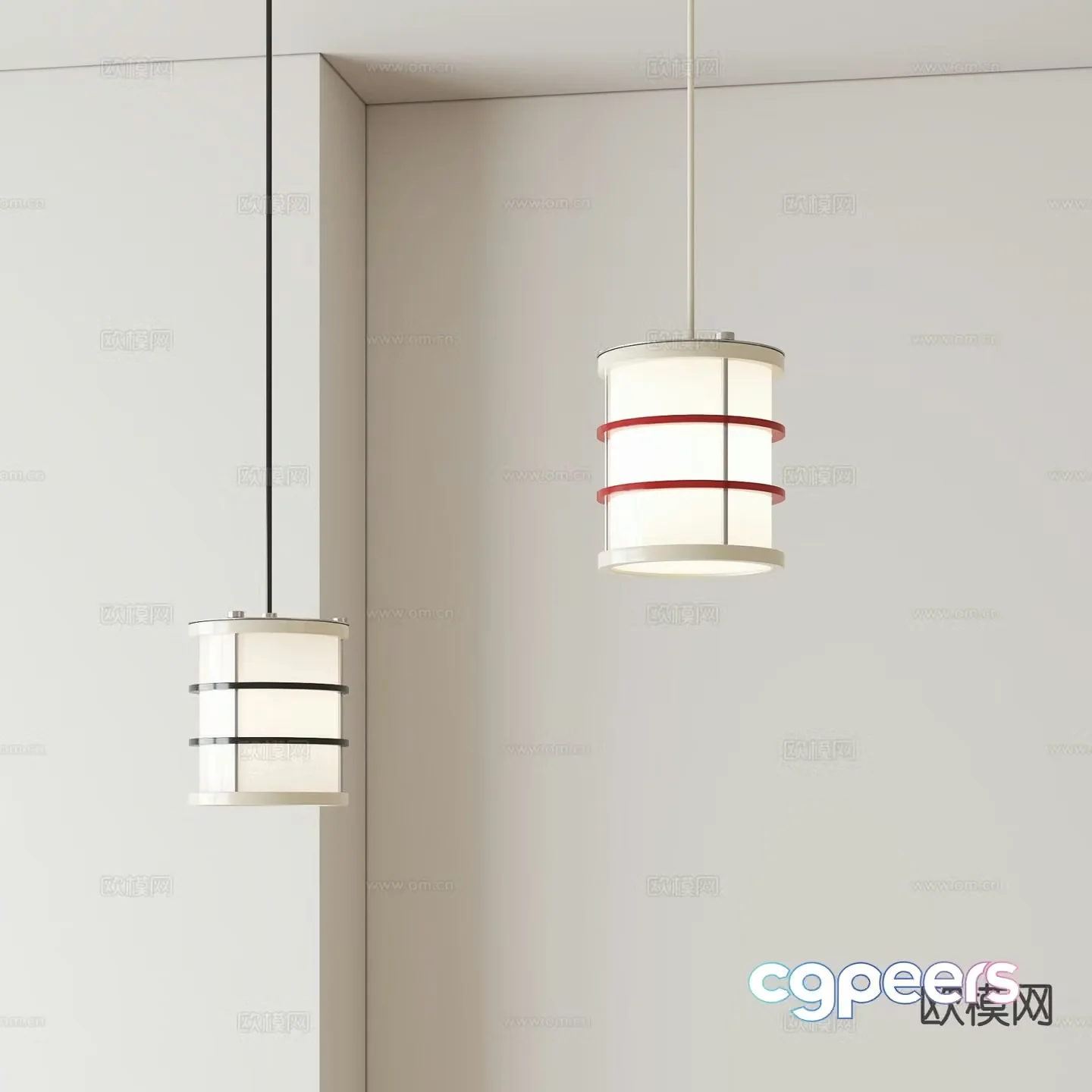 Modern minimalist chandelier 3d model