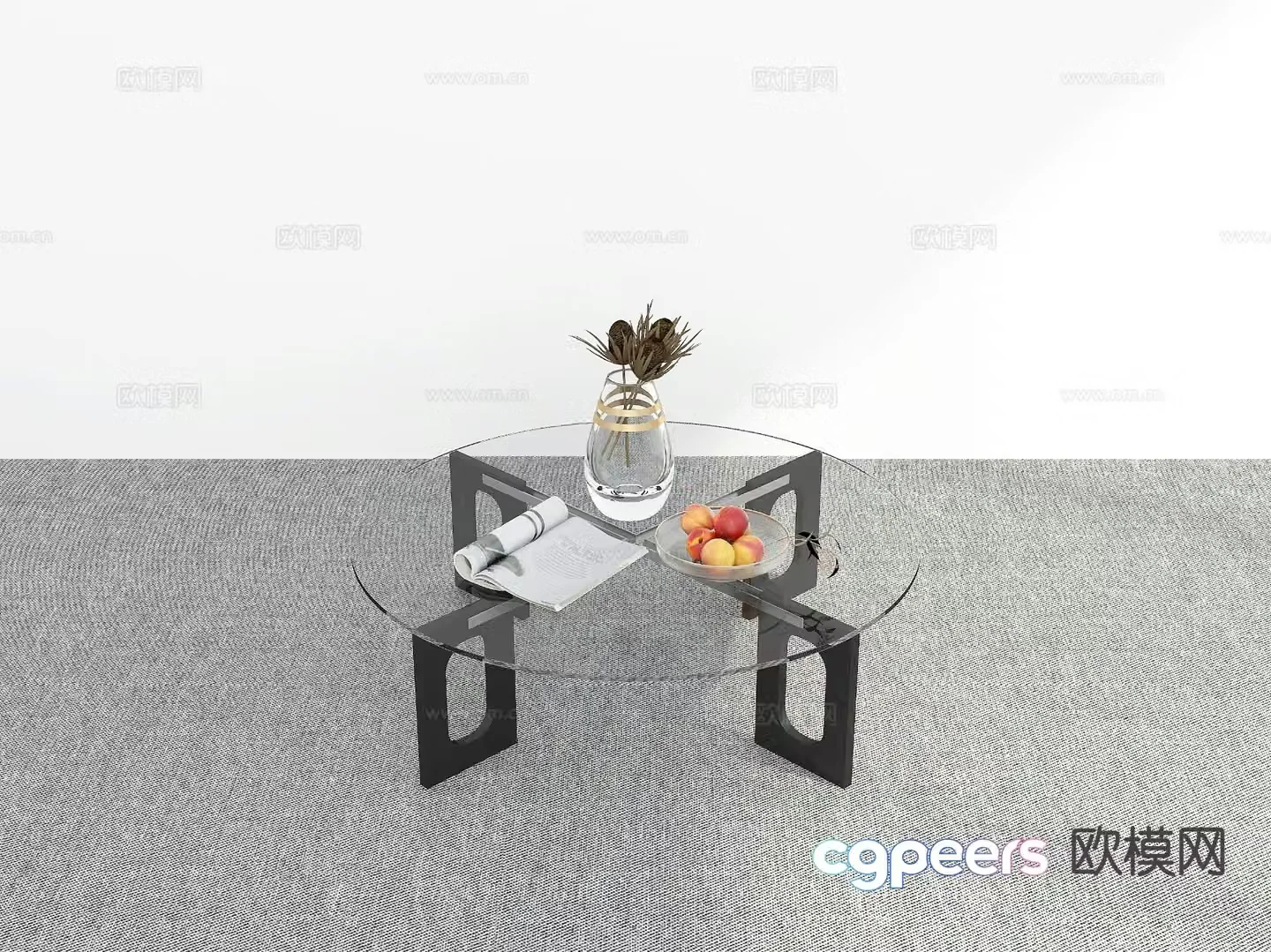 Modern glass coffee table 3d model