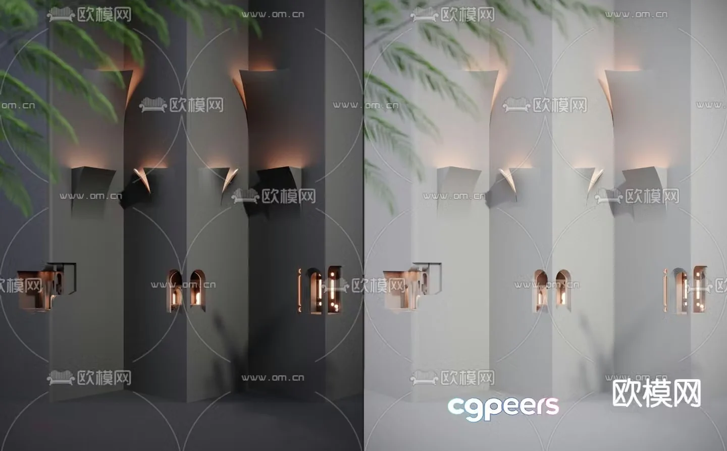 Recessed wall light plaster wall light 3d model