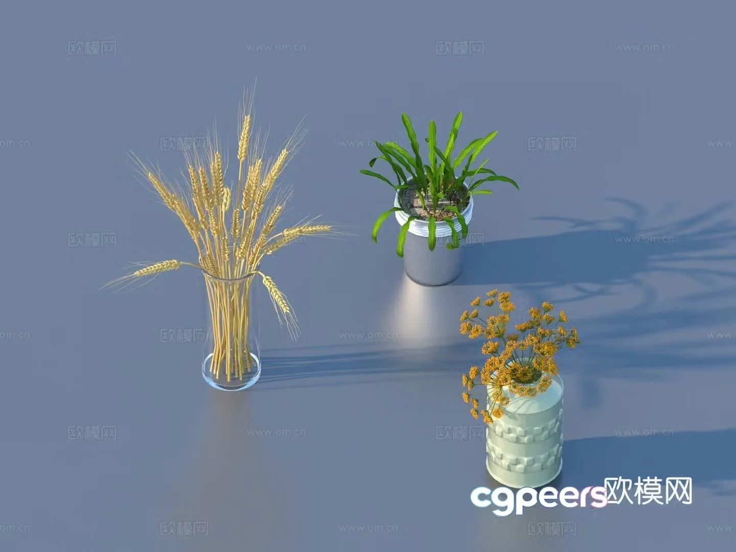 Flower pot pot green plants plant 3d model