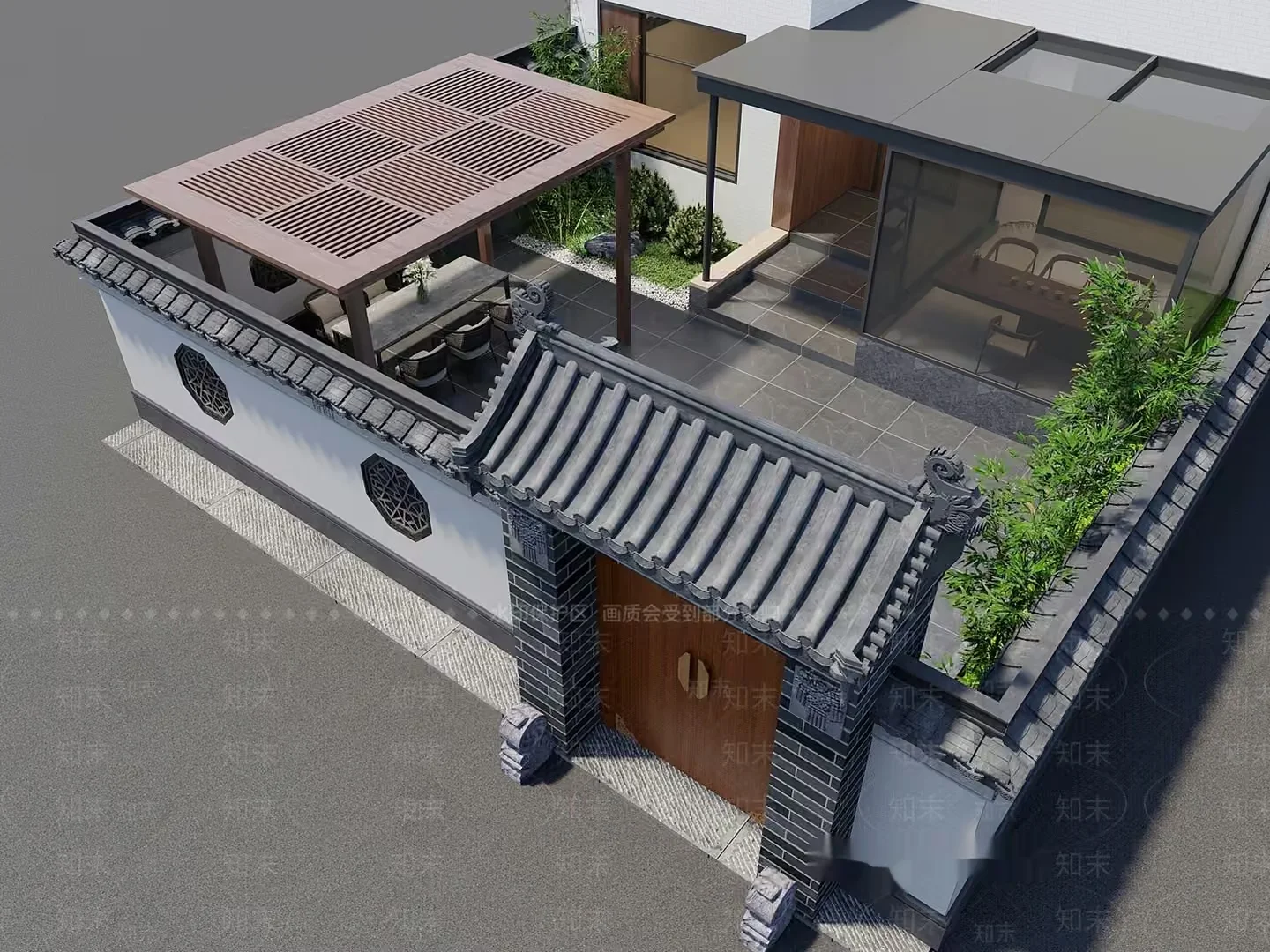 Modern Chinese House 3D Model – 10573 – VRAY Render