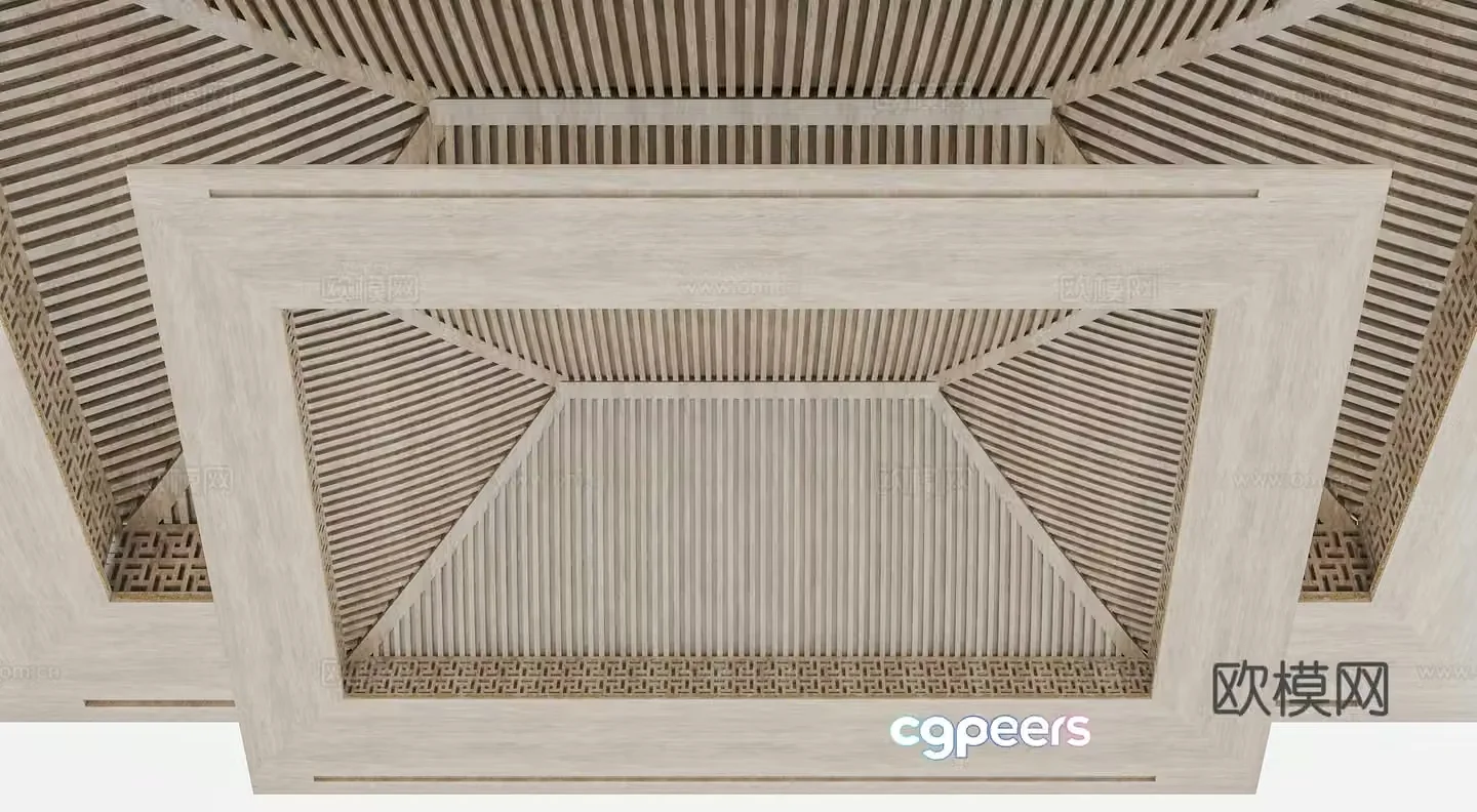 New Chinese style ceiling 3D model