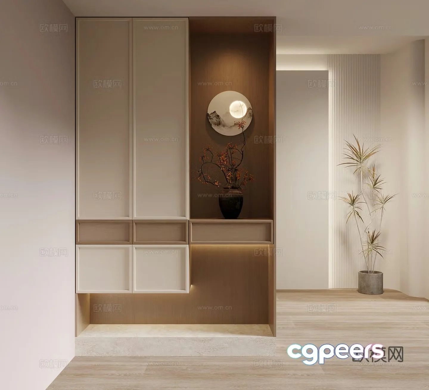 Shoe cabinet medieval style entrance shoe cabinet entrance cabinet 3D model