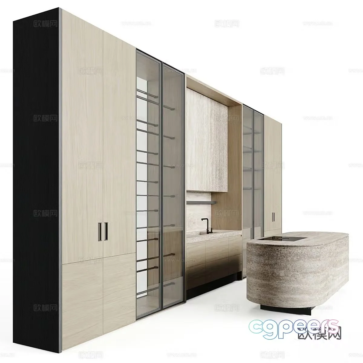 Modern Italian cabinet 3d model