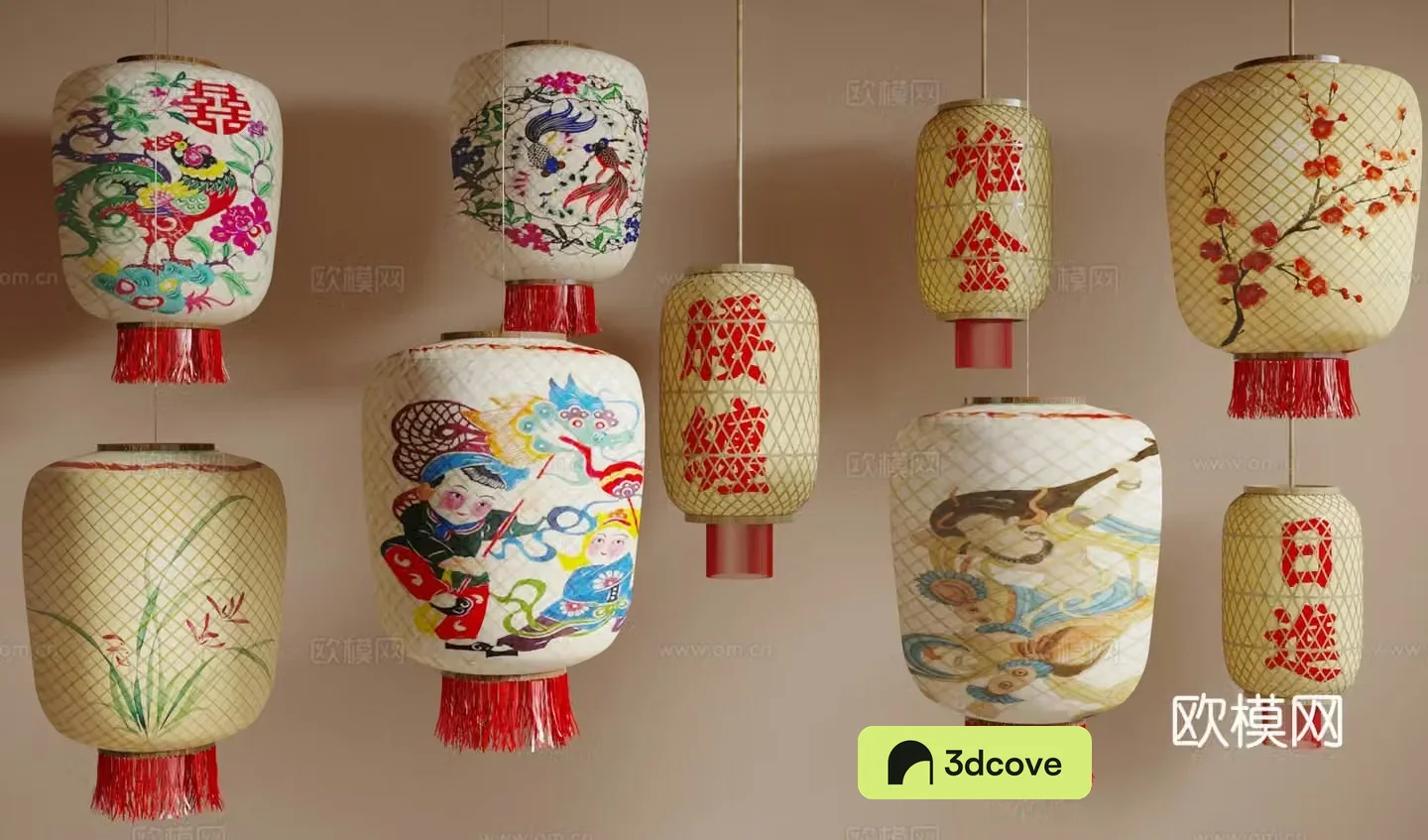 Chinese oil paper lantern Chaoshan bamboo lantern handmade bamboo lantern