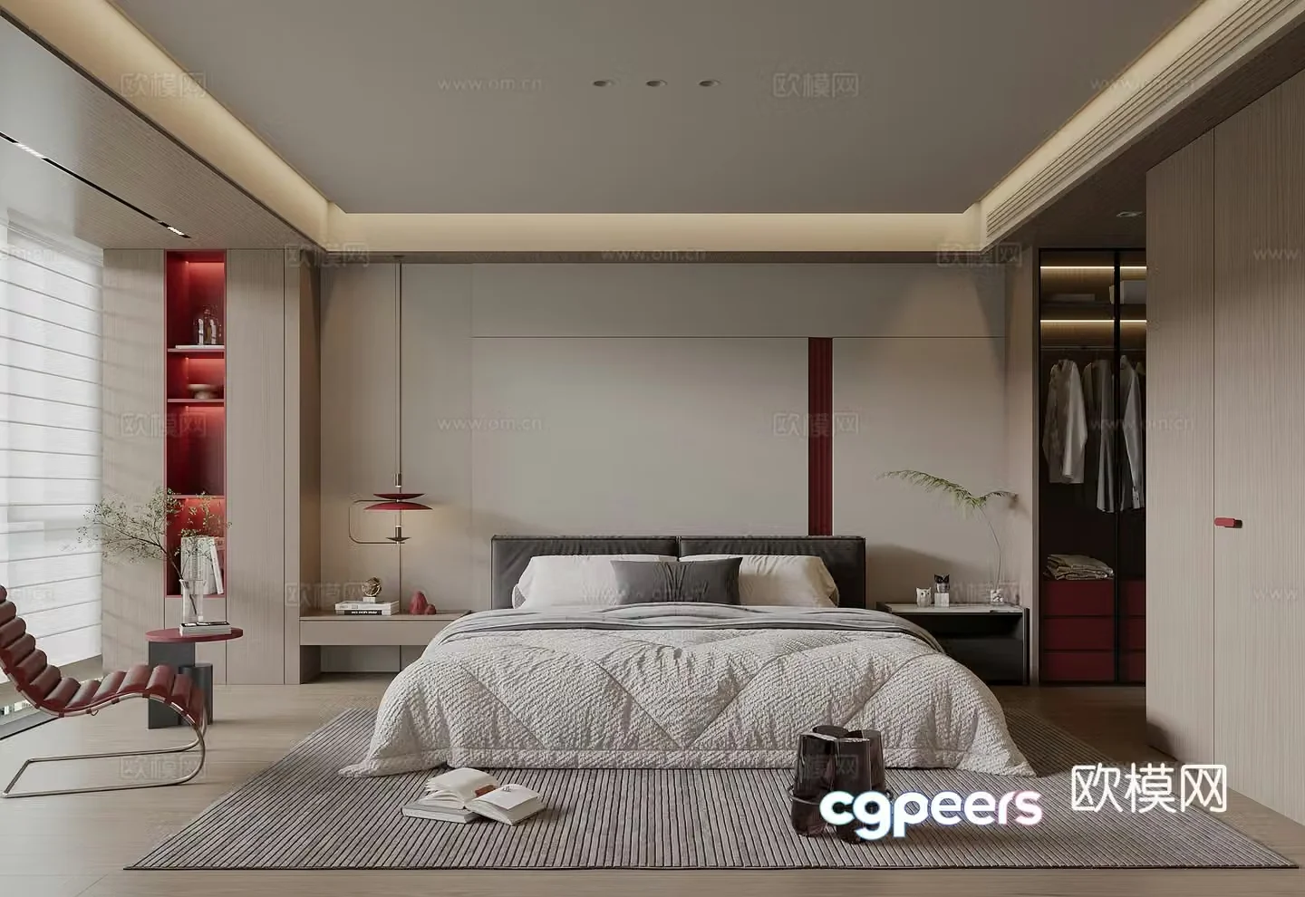 Italian bedroom modern bedroom master bedroom bedroom 3d model