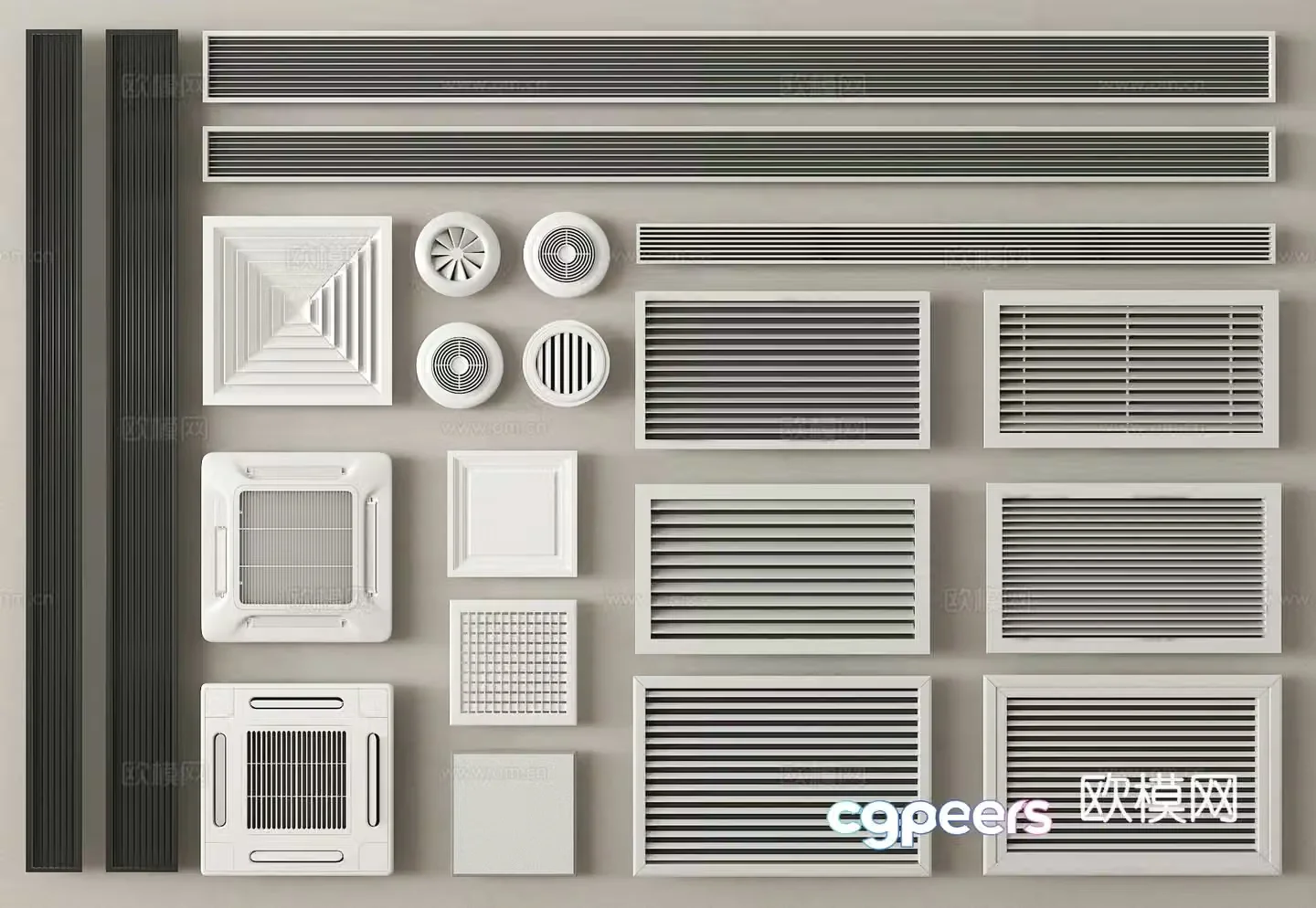 Air conditioning air outlet Central air conditioning exhaust outlet Exhaust fan 3D model
