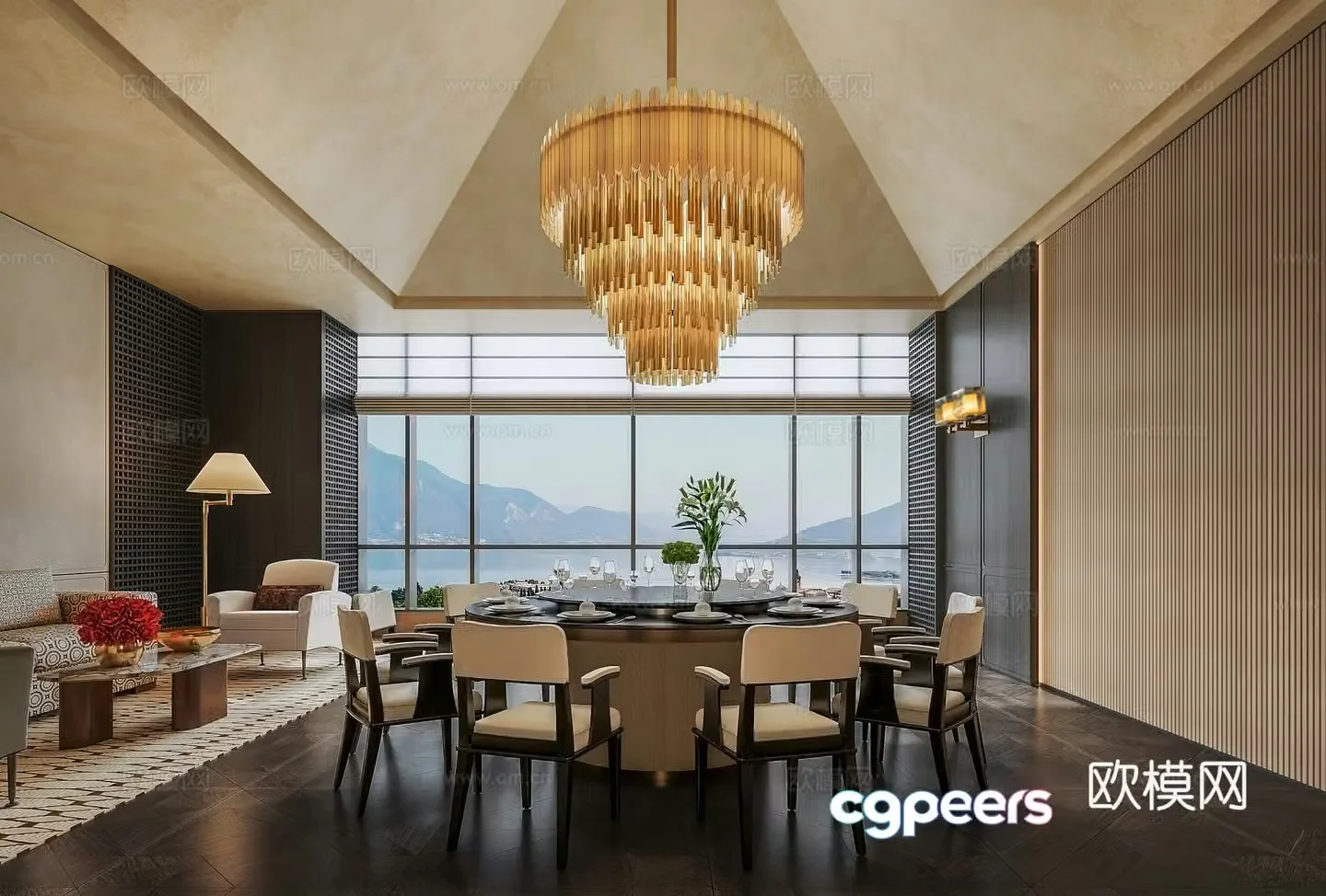 31 design Hotel private banquet hall 3d model