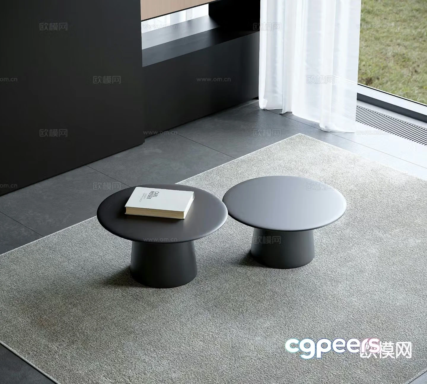 Modern double coffee table 3d model