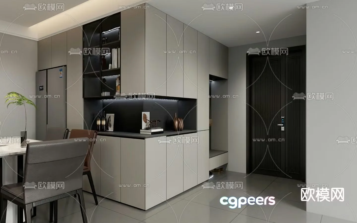 Corner shoe cabinet 3d model