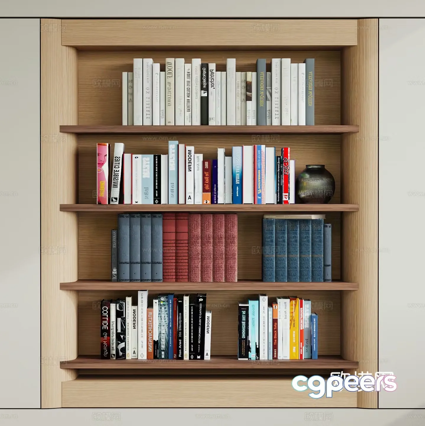 Modern bookcase Book ornament 3d model