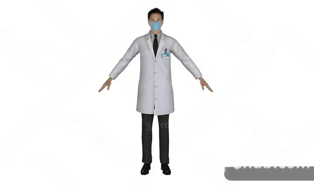 A Man In A Lab Coat 3D Model – 18595 – VRAY Render