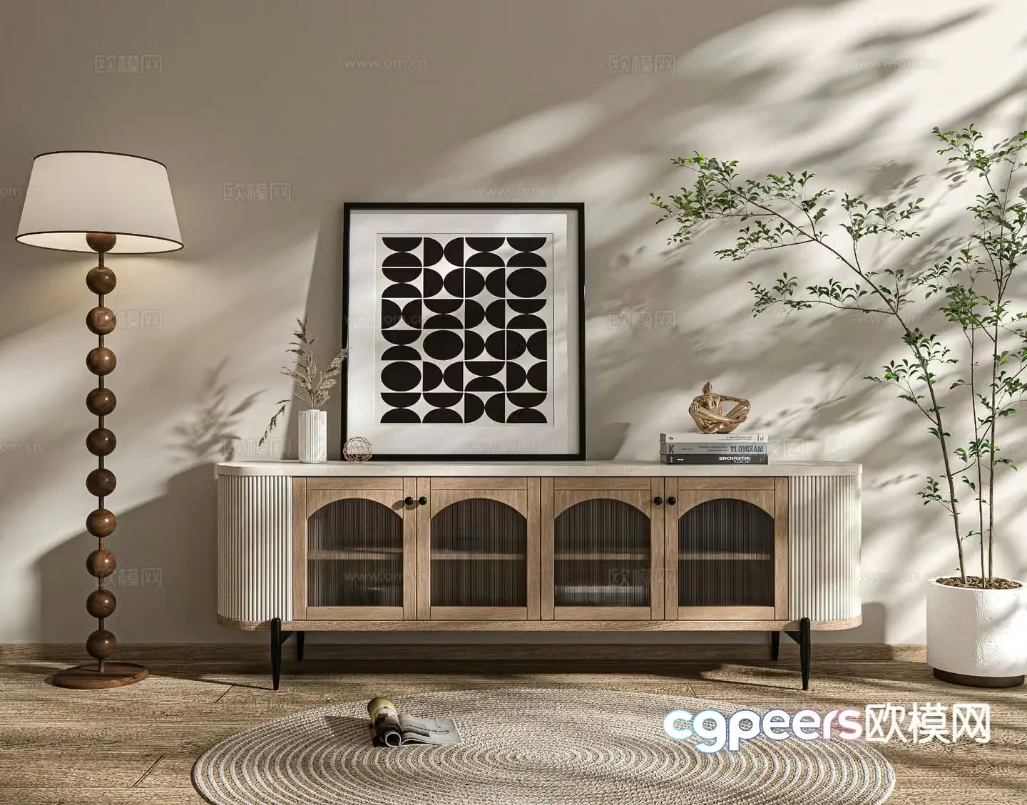 Medieval style TV cabinet 3D model