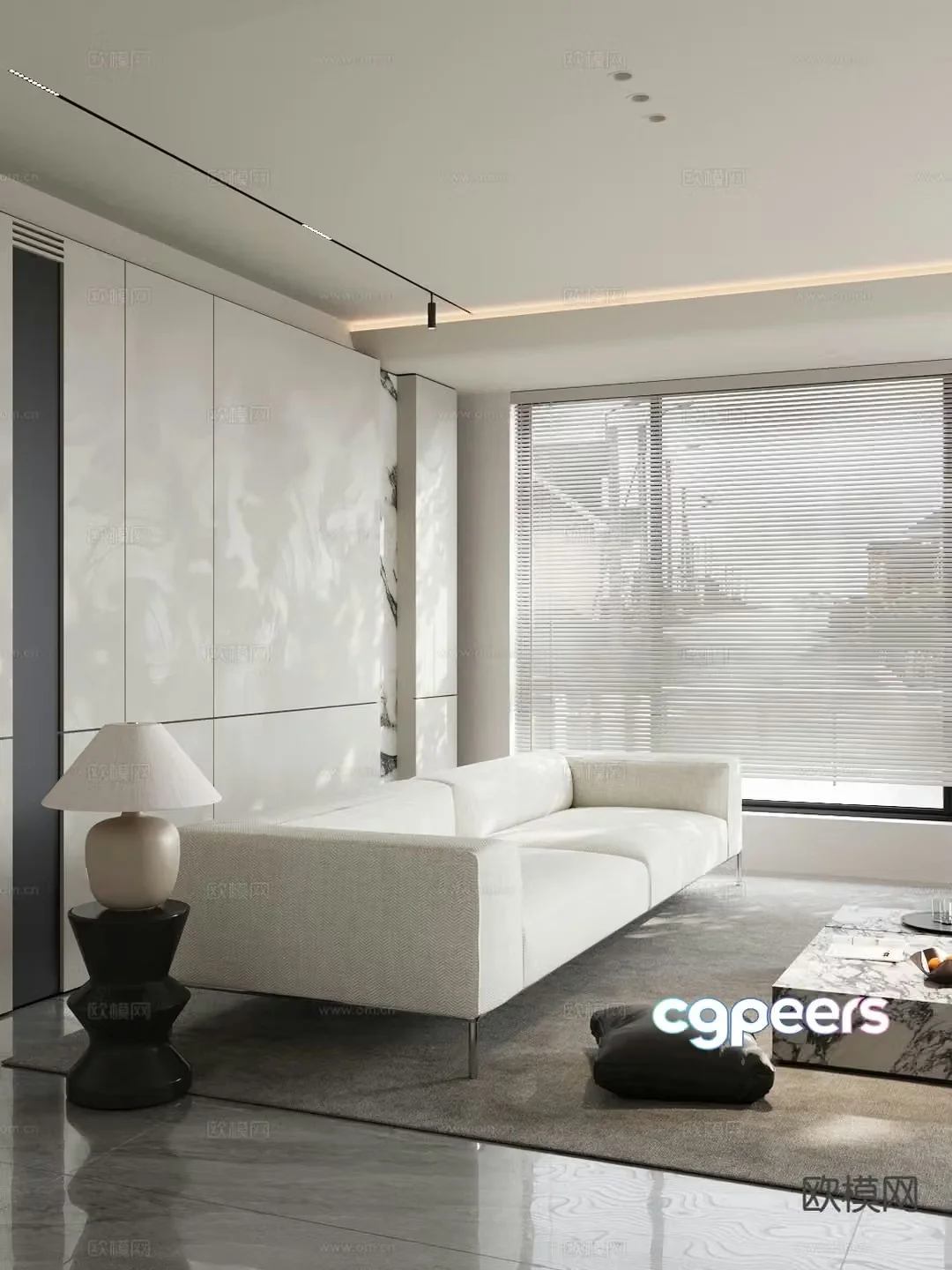 Double sofa arm sofa 3d model