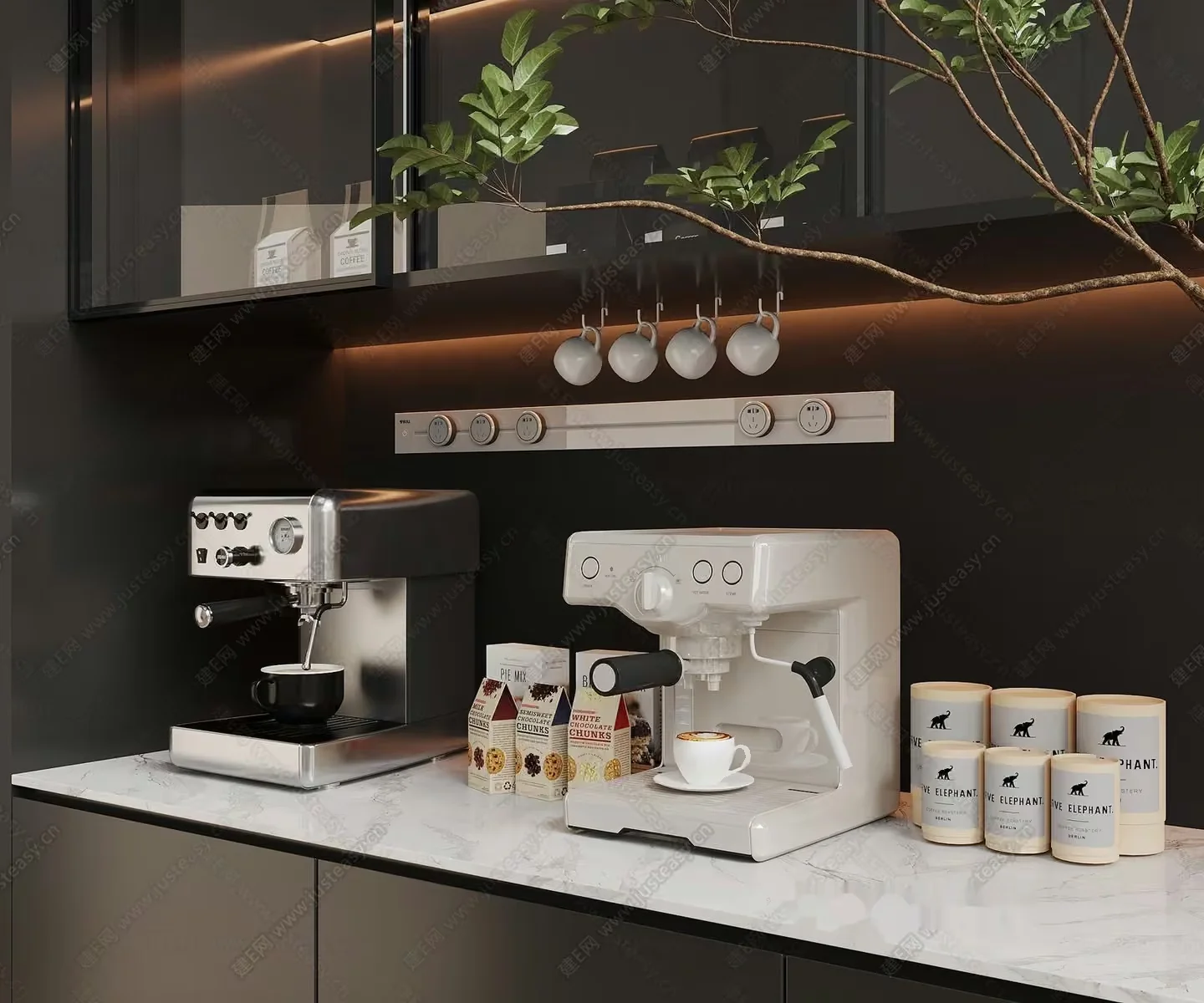 Modern Kitchen Countertop 3D Model – 7370 – CORONA Render