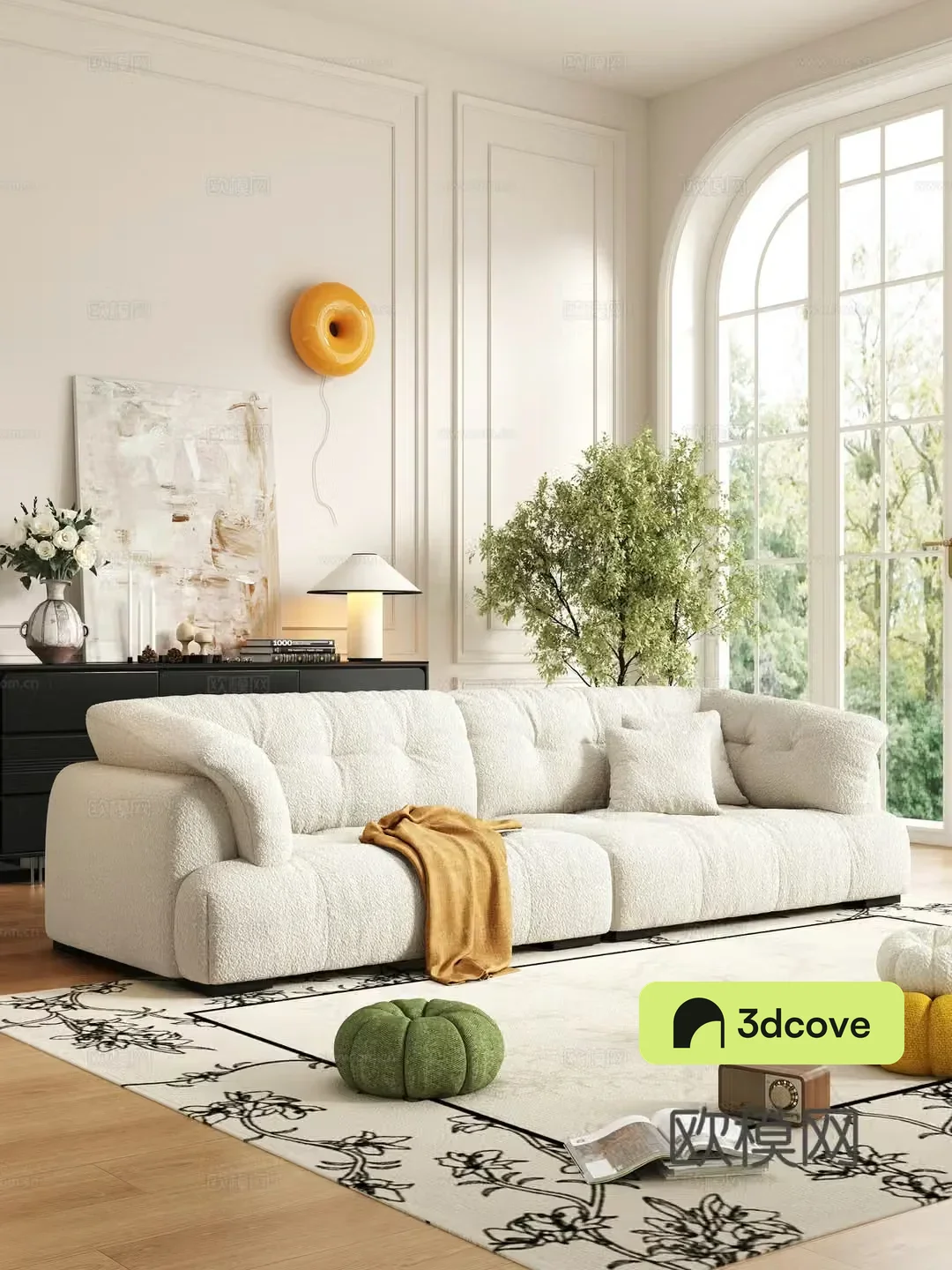 French cream style sofa coffee table combination