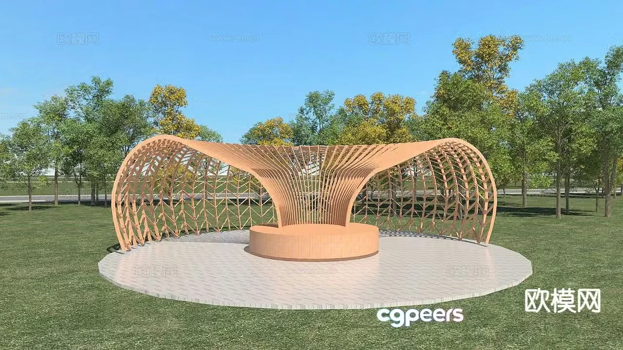 Modern gallery frame landscape gallery 3d model