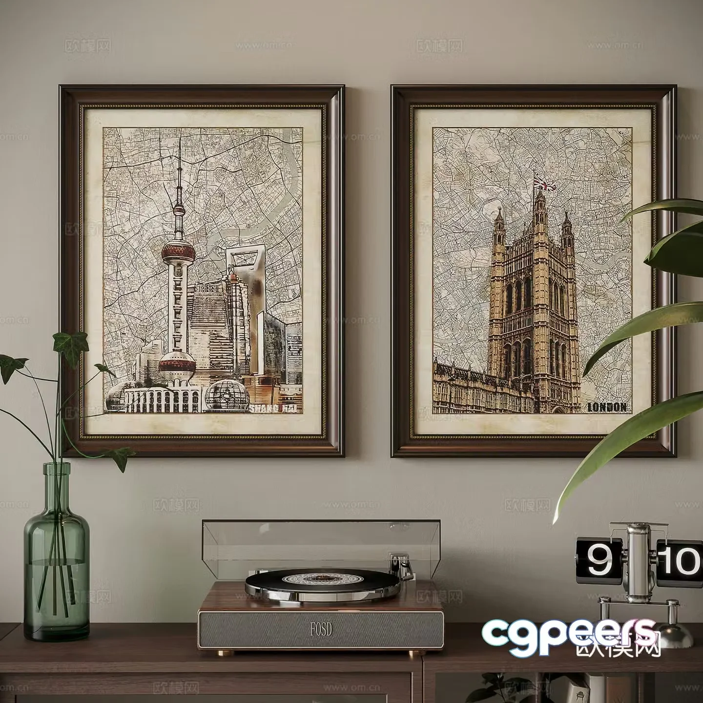 American decorative painting 3d model