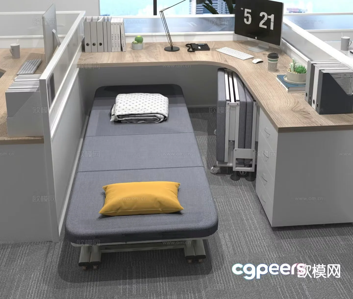 Modern office folding bed 3d model