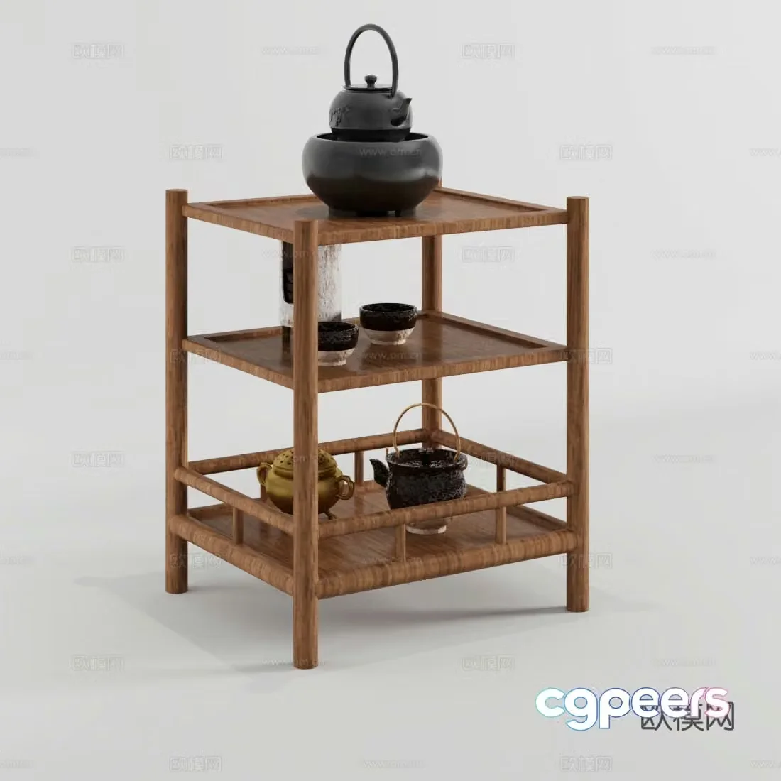 Modern storage rack Storage rack Tea set storage rack_ Cup 3D model