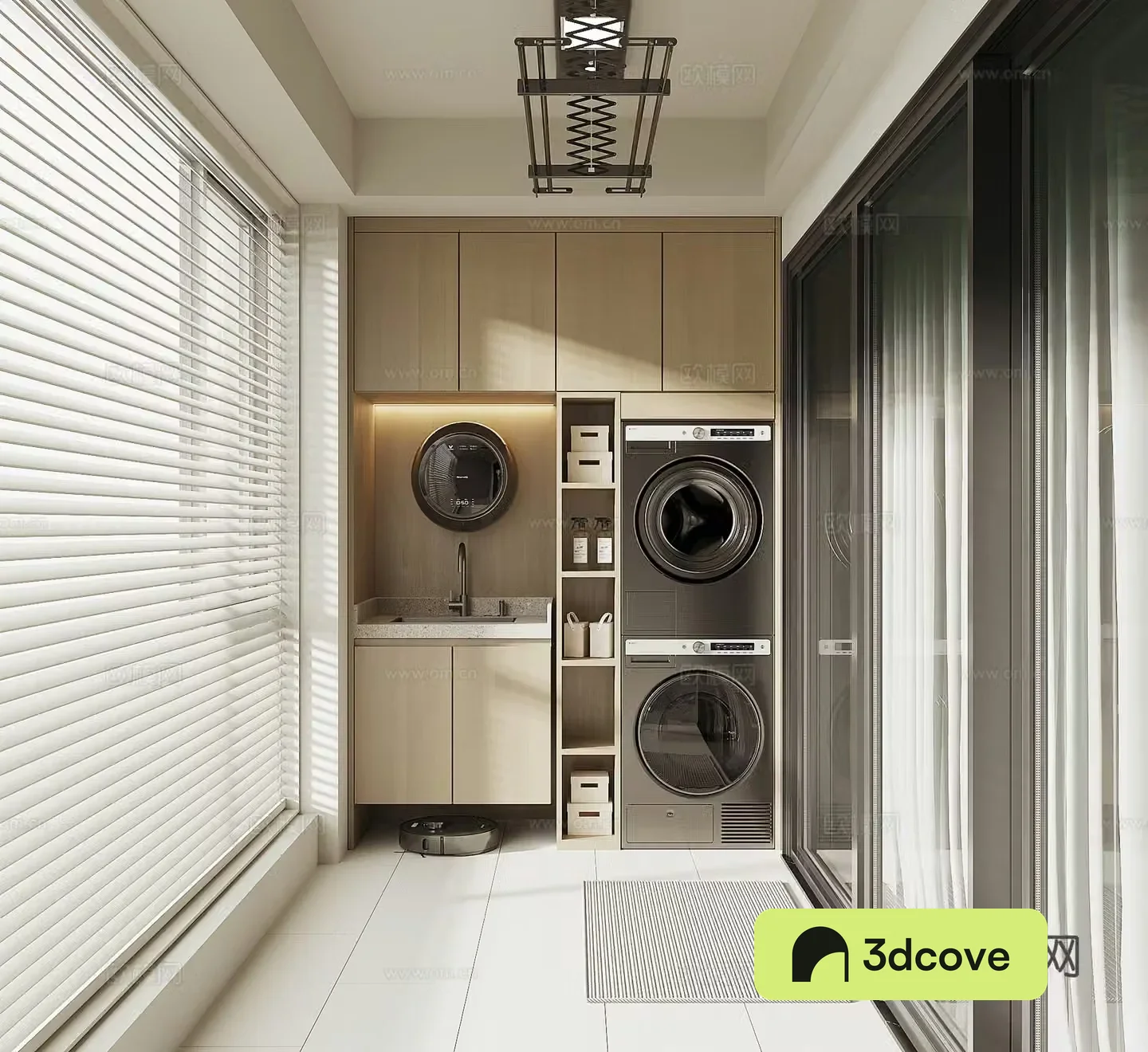 Modern balcony washing machine cabinet