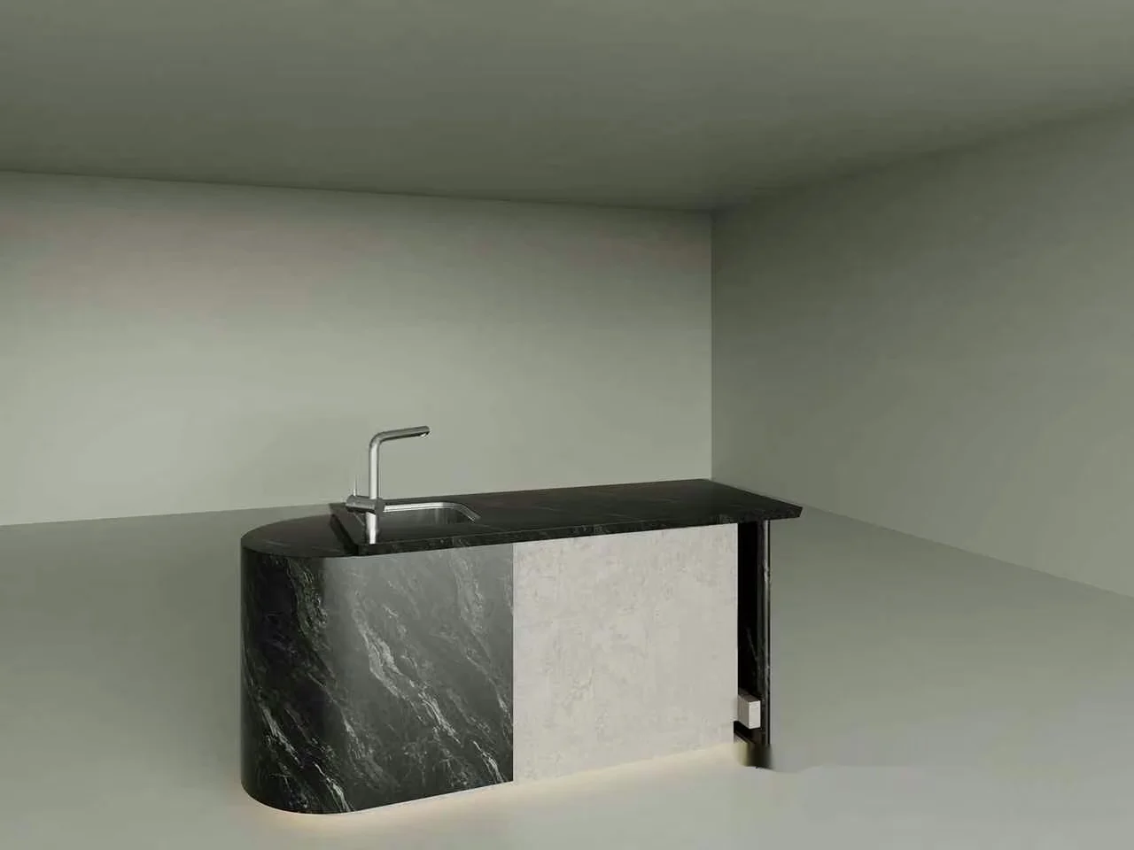 A Modern Kitchen Island 3D Model – 15848 – CORONA Render