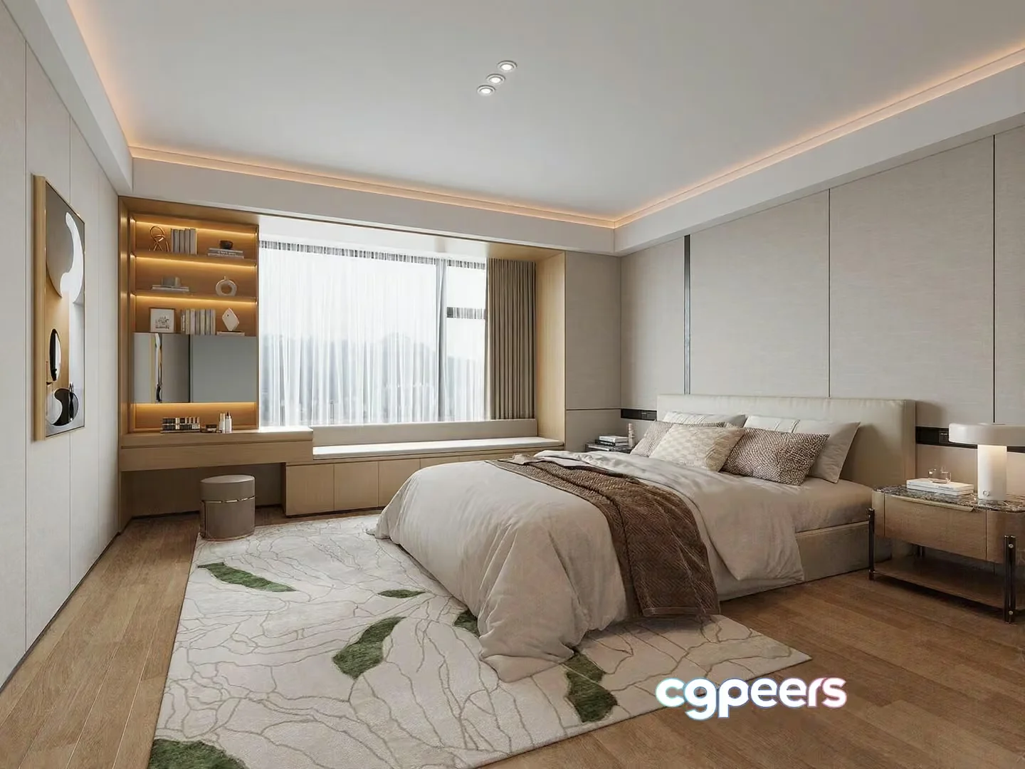 Modern Master Bedroom 3D Model – 22082 – VRAY Render