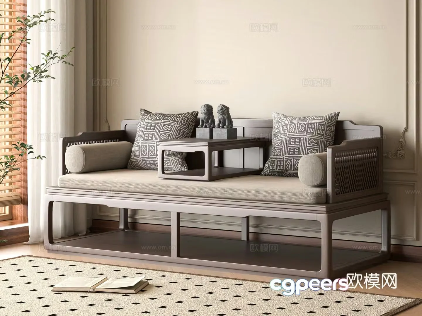 New Chinese Arhat Bed 3D Model