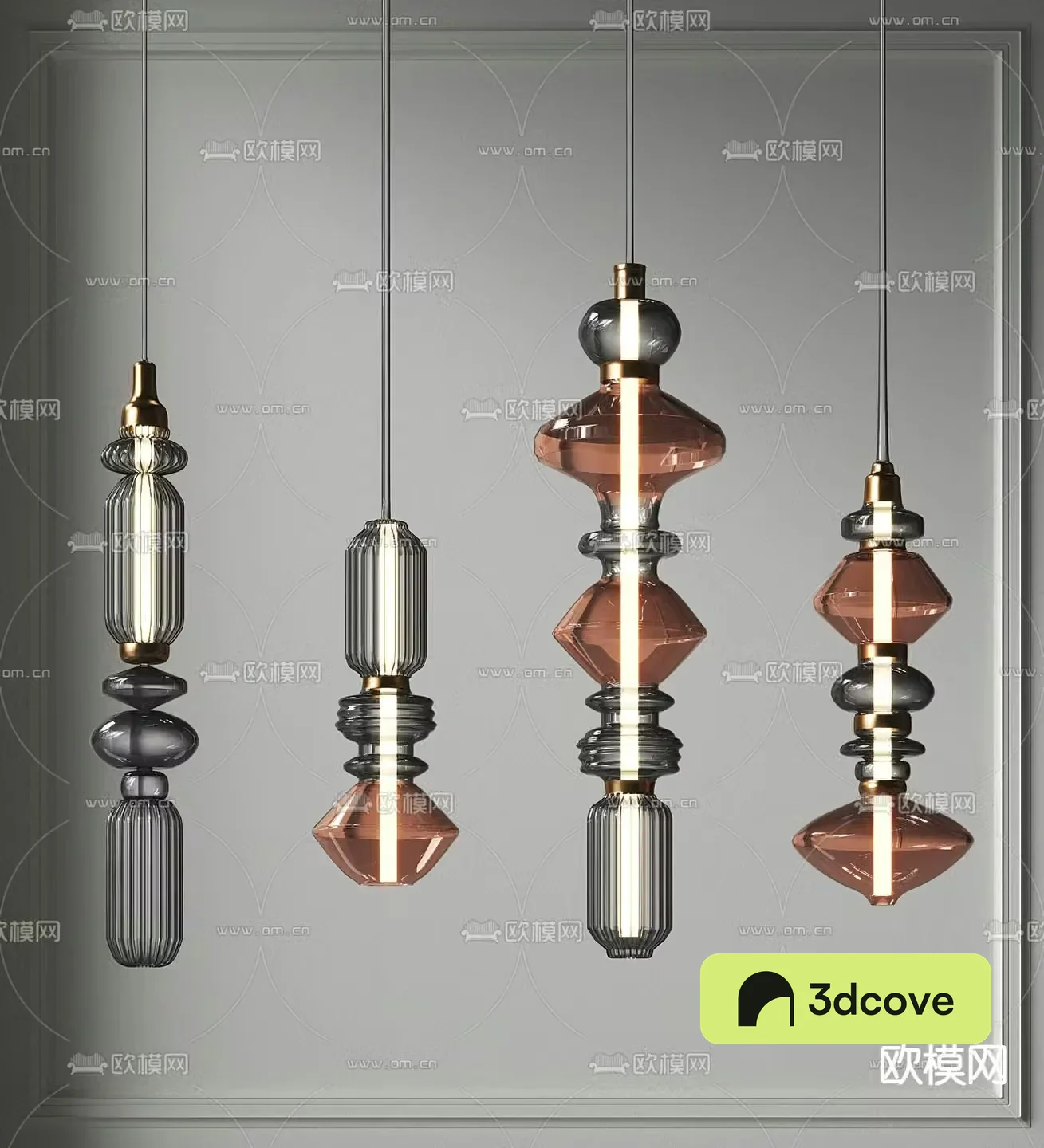 Glass small chandelier