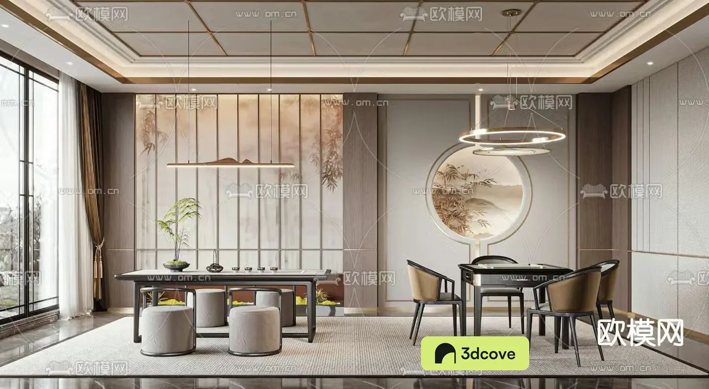 New Chinese style chess and card room tea room