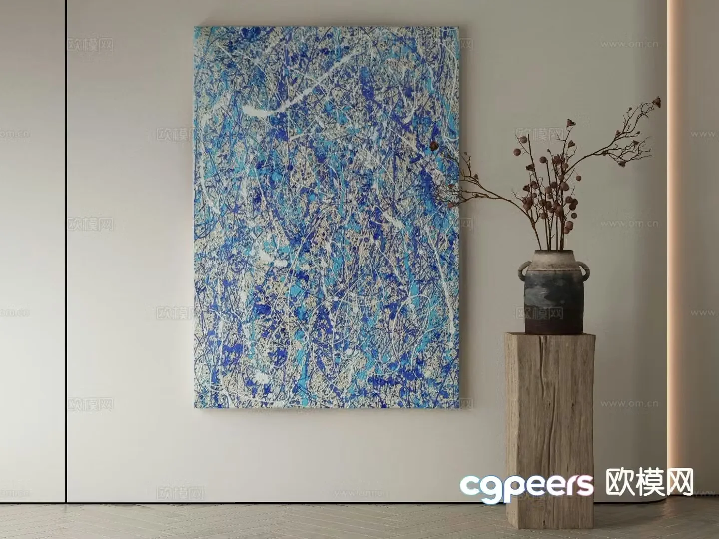 Modern hanging painting decorative painting 3d model