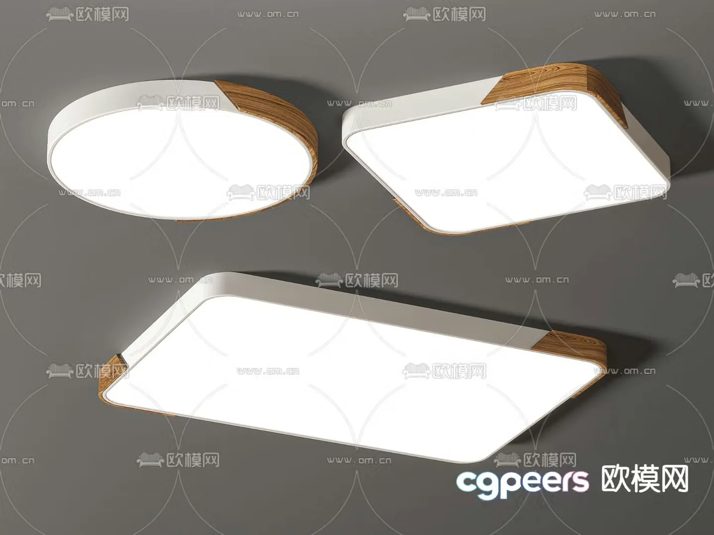 Round ceiling lamp Square ceiling lamp 3D model