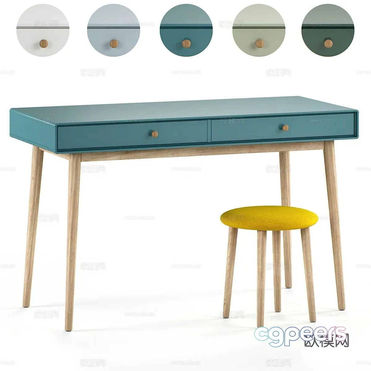 Modern Nordic dressing table 3d model