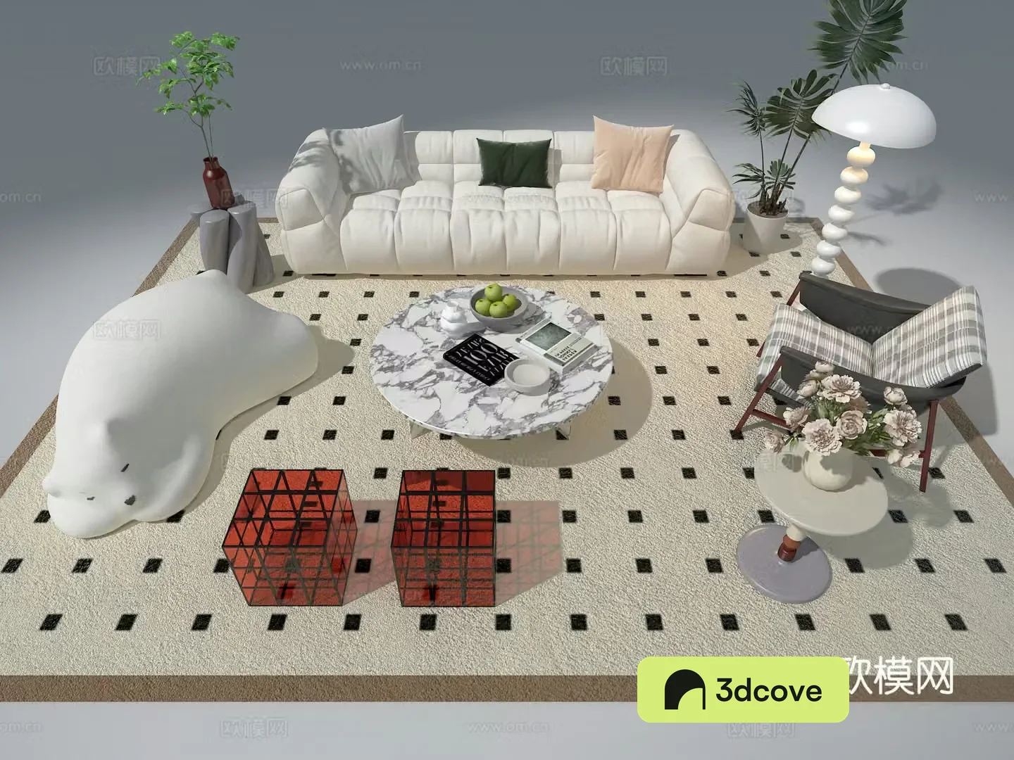 Fabric sofa set