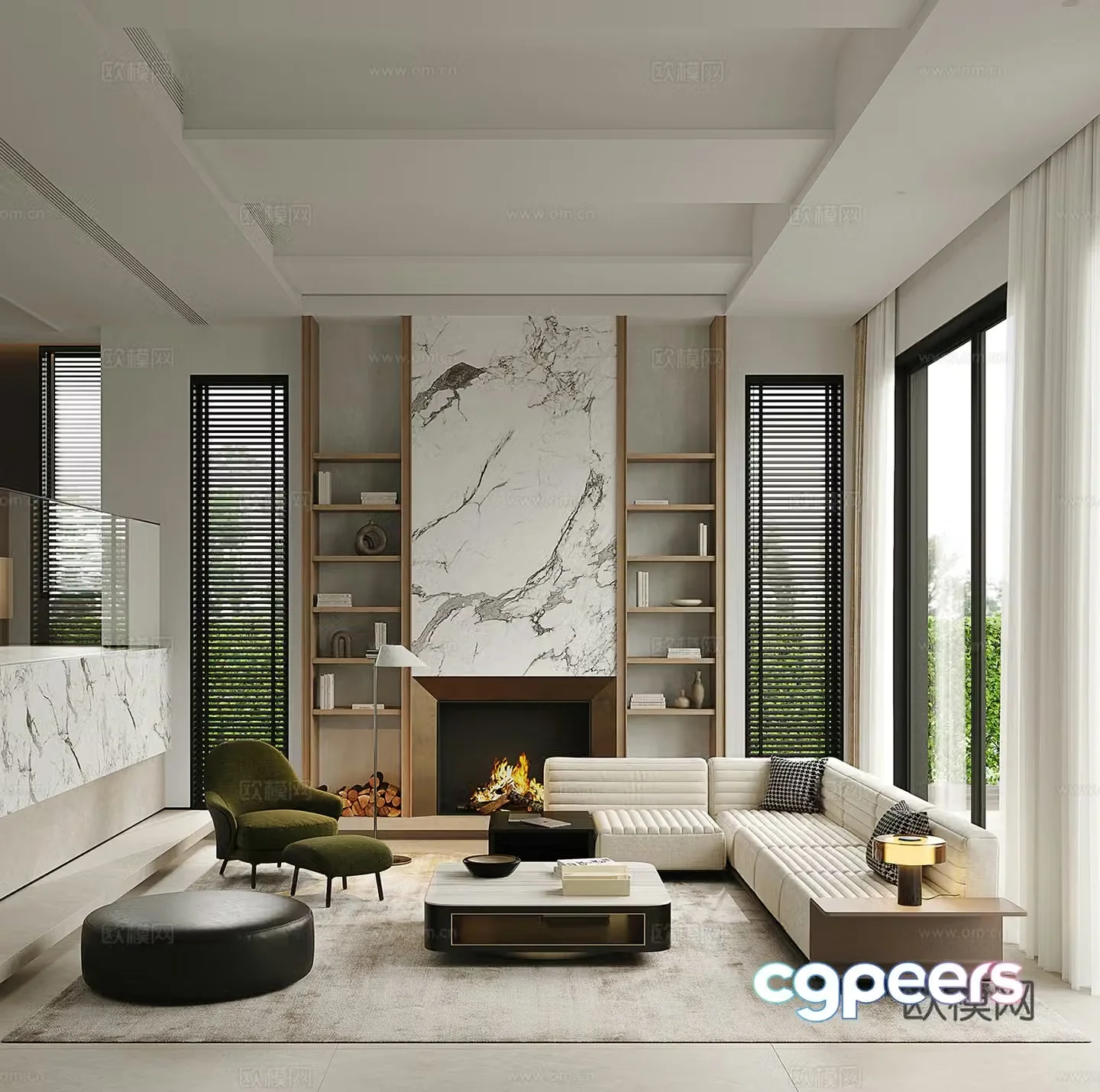 Modern Italian living room 3d model