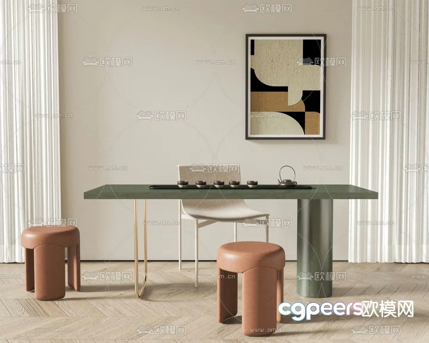 Modern tea table tea table 3d model