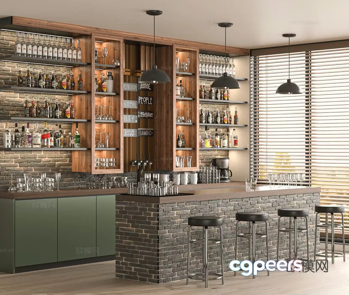 Modern bar 3d model