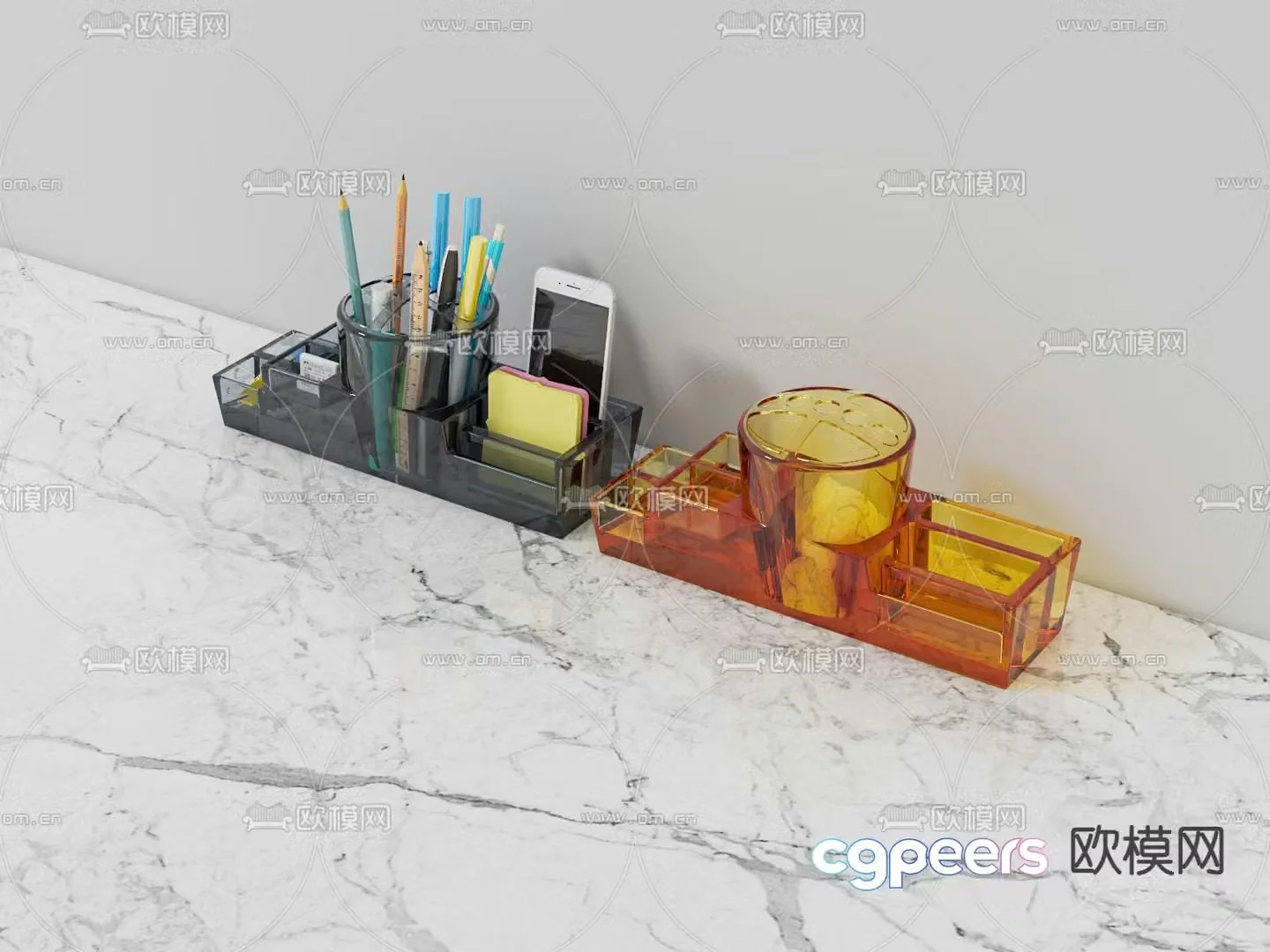 Pen holder storage box office supplies 3d model