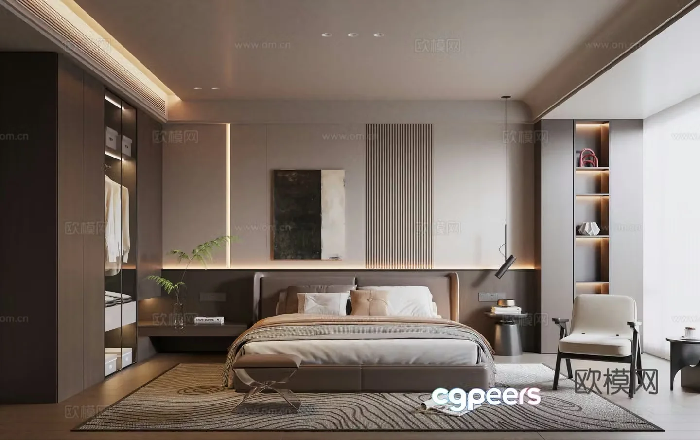 Modern Italian home bedroom 3d model