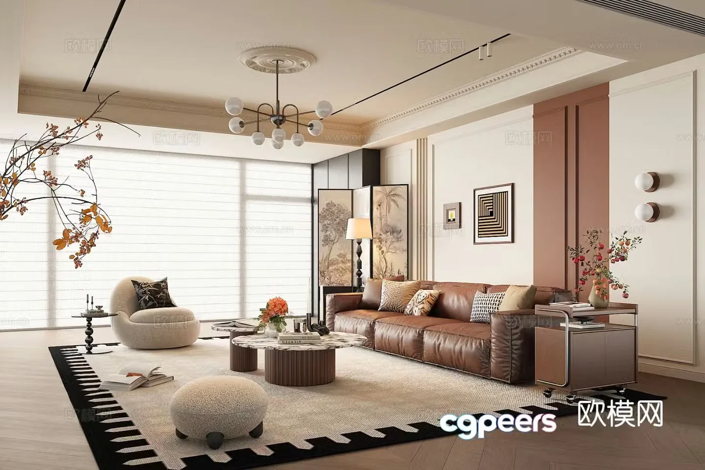 Medieval style living room 3D model
