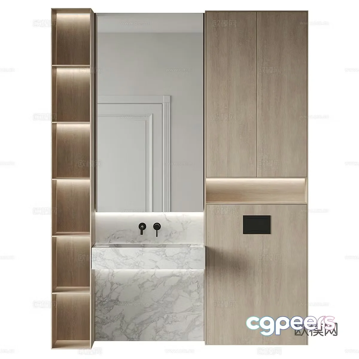 New Chinese style bathroom cabinet 3D model