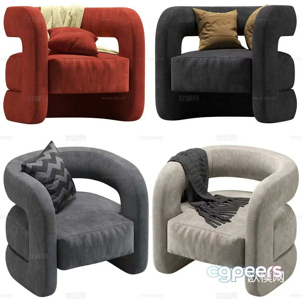 Modern Italian Kirby chair 3d model