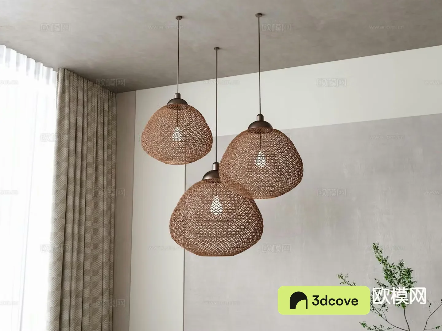 Wabi-sabi chandelier rattan chandelier