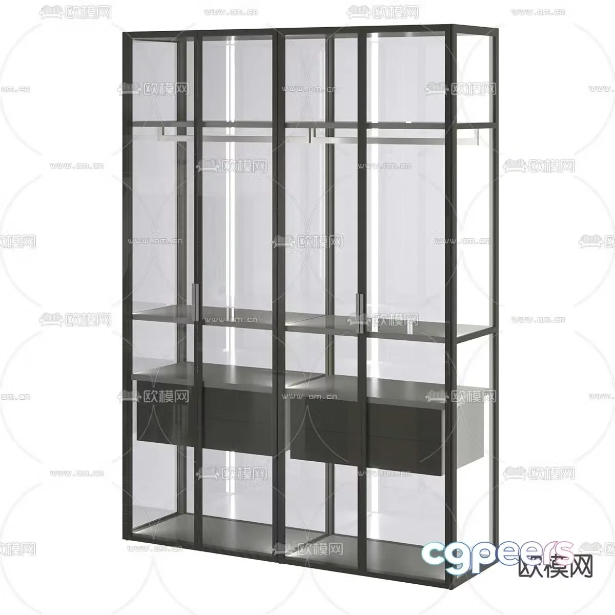 palo alto modern decorative cabinet figure cabinet display cabinet 3d model