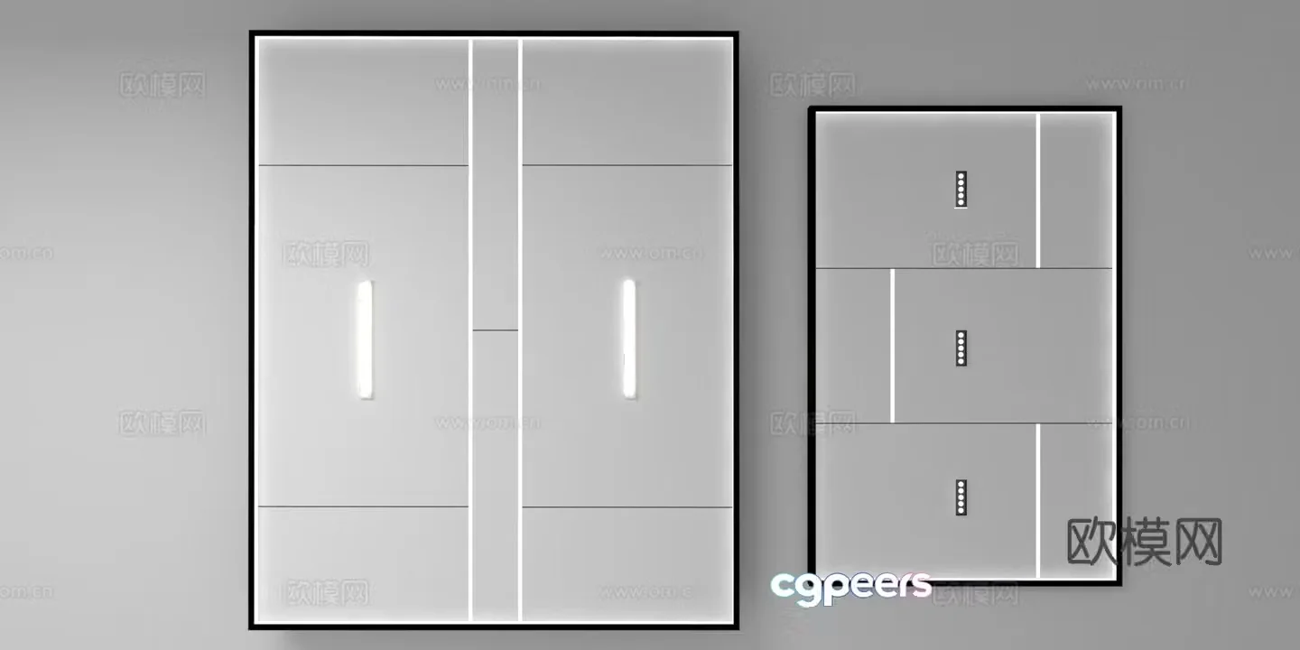 Modern integrated suspended ceiling 3d model