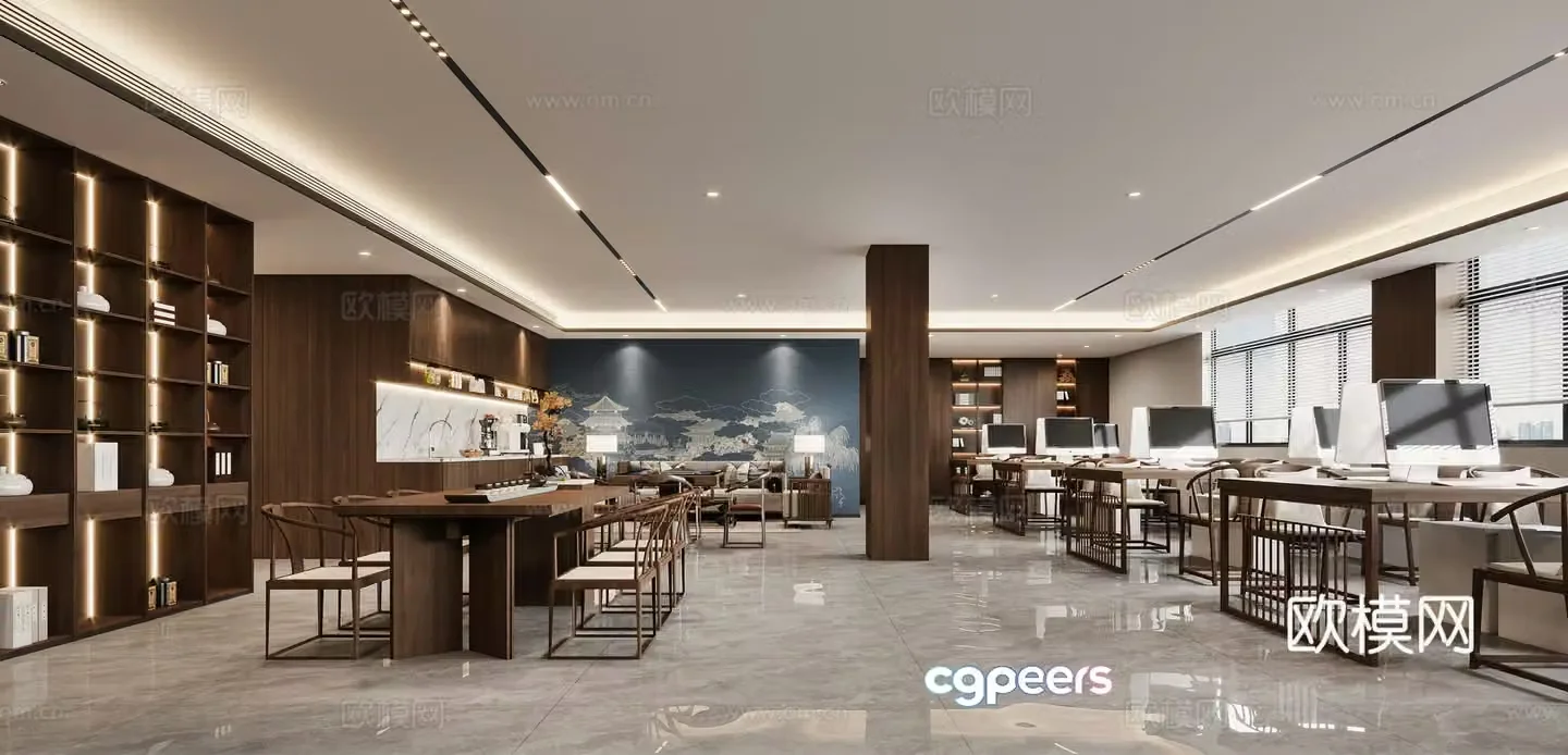 New Chinese style office 3D model