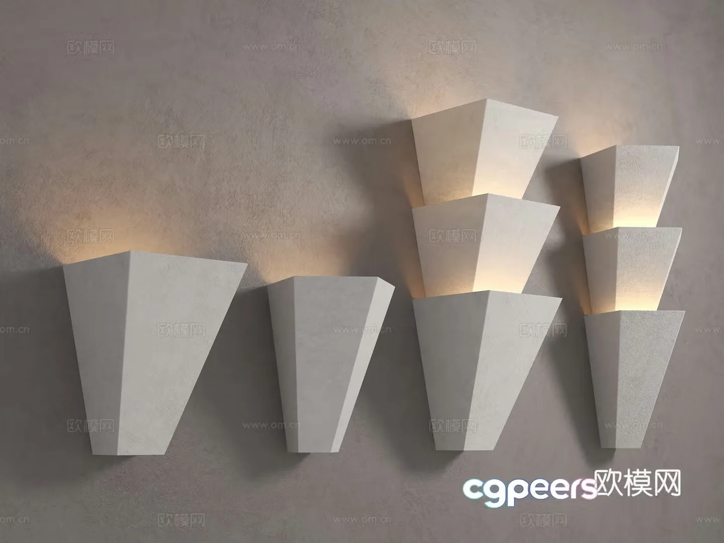 Wasabi gypsum lamp Middle-aged lamp Plaster lamp Wall lamp Bedside wall lamp Entrance wall lamp 3D model