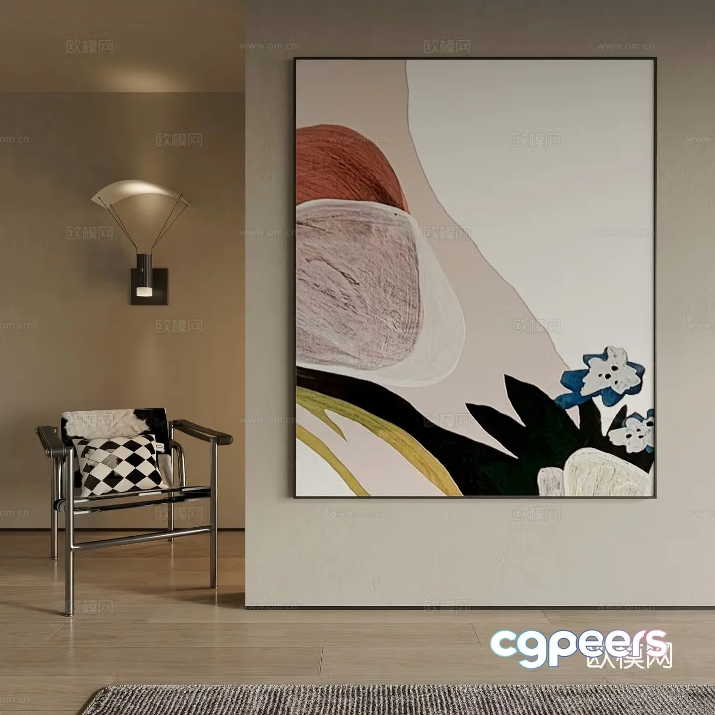 Modern decorative painting 3d model