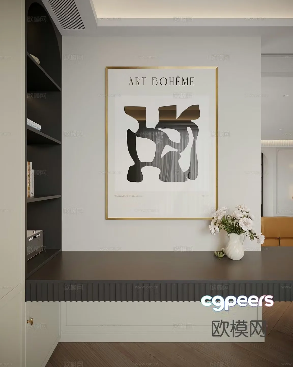 Modern light luxury decorative paintings 3D model